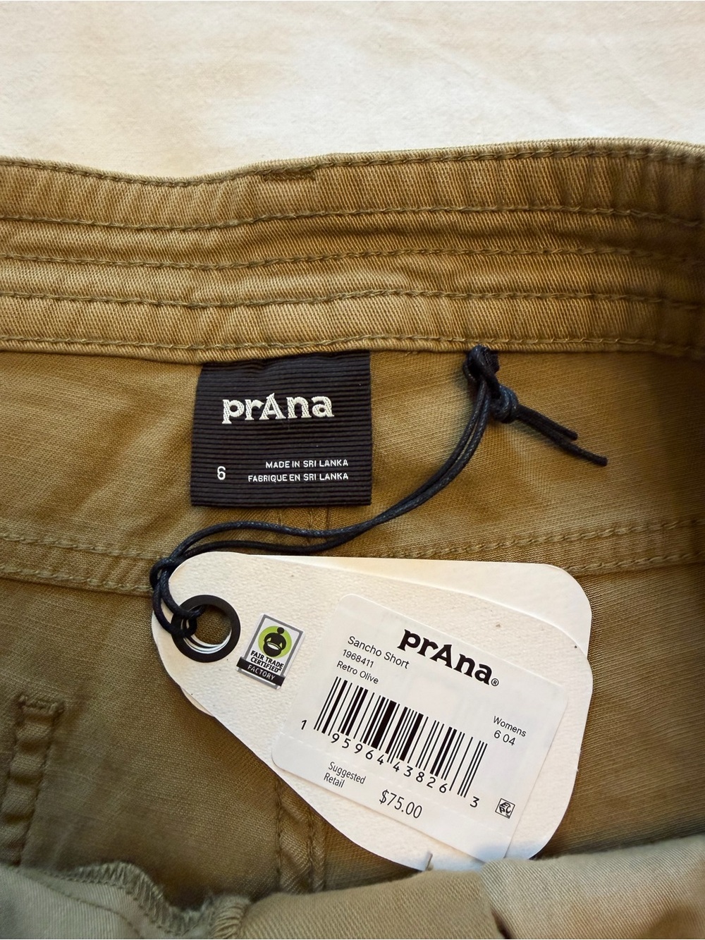 Prana Women’s Olive Green Casual Cotton Shorts - Picture 3 of 5